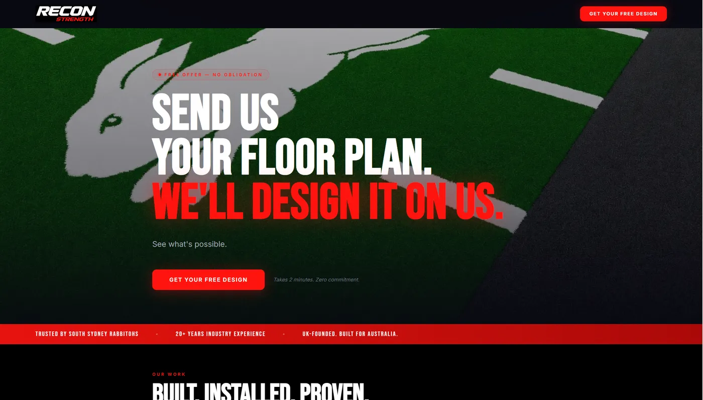 RECON Strength flooring landing page